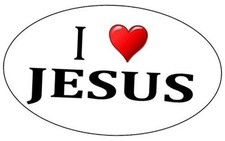 I Love Jesus Sticker Religious Christian Car Decal Bumper Oval