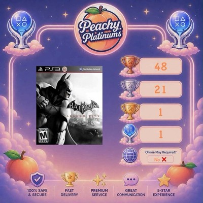 Batman: Arkham City (+DLC) PS3 Platinum Trophy Service