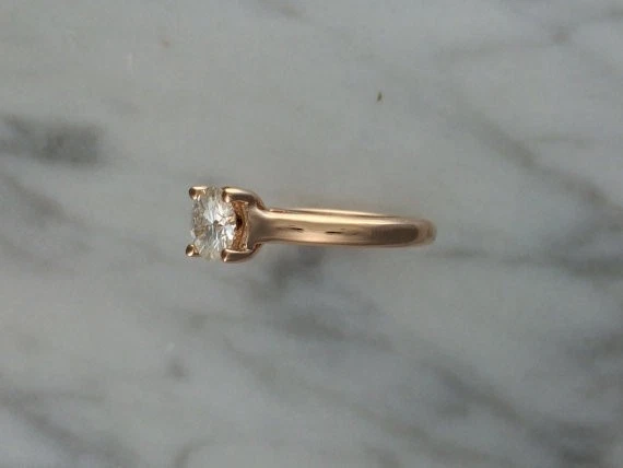 1.00  Ct Round Cut Lab Created Diamond Anniversary Ring 14k Rose Gold Size 7 - Image 4 of 4