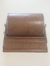 Art Deco 1950's Dark Wood Cigarette Dispenser. Patent Stamped On Side. VGC.