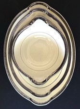 Vtg TAYLOR SMITH & TAYLOR Platinum Etched Laurel Serving Dish Platter Art Deco