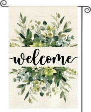 AVOIN colorlife Spring Summer Floral Welcome Garden Flag 12x18 Inch Double Sided