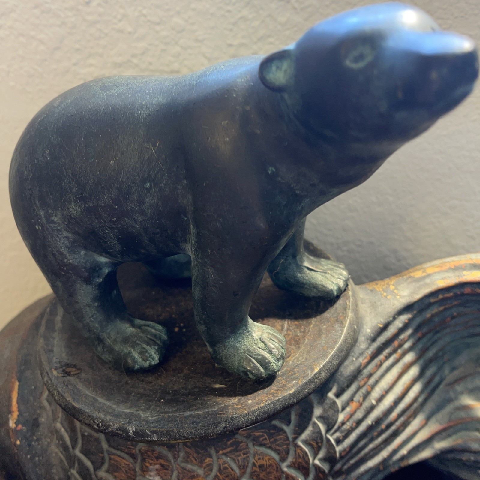 VTG Bronze Pierre Chenet-Style Polar Bears Unmarked
