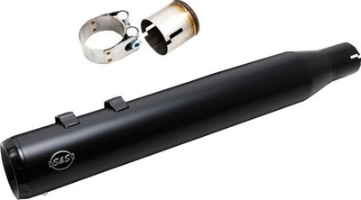 S&S Swindler 2:1 4'' Slip-On Muffler Kit Black #550-1139 Harley Davidson
