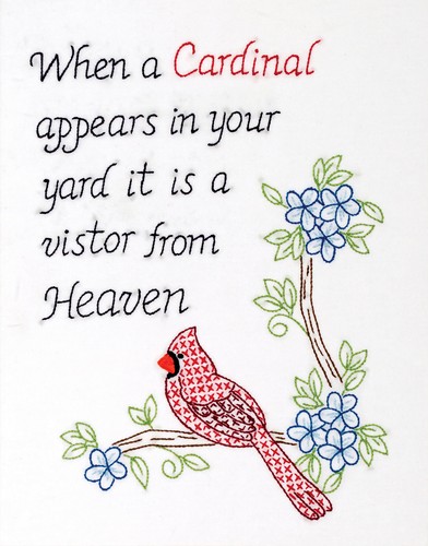 Jack Dempsey Stamped White Sampler 11"X14" Cardinal - 第 2/4 張圖片