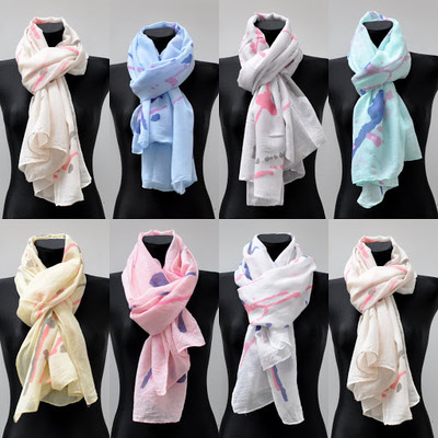 Langschal Halstuch Tuch Damenschal Damen Elegant Stilvoll Design Muster Spritzer