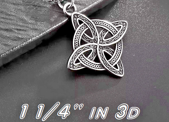 WITCHCRAFT CELTIC IRISH KNOT PAGAN WICCA WITCH charm 925 plated Silver 24" Chain