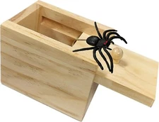 Spider Box Prank Toy Gag Gift Wooden Christmas Birthday Surprise Gift Box