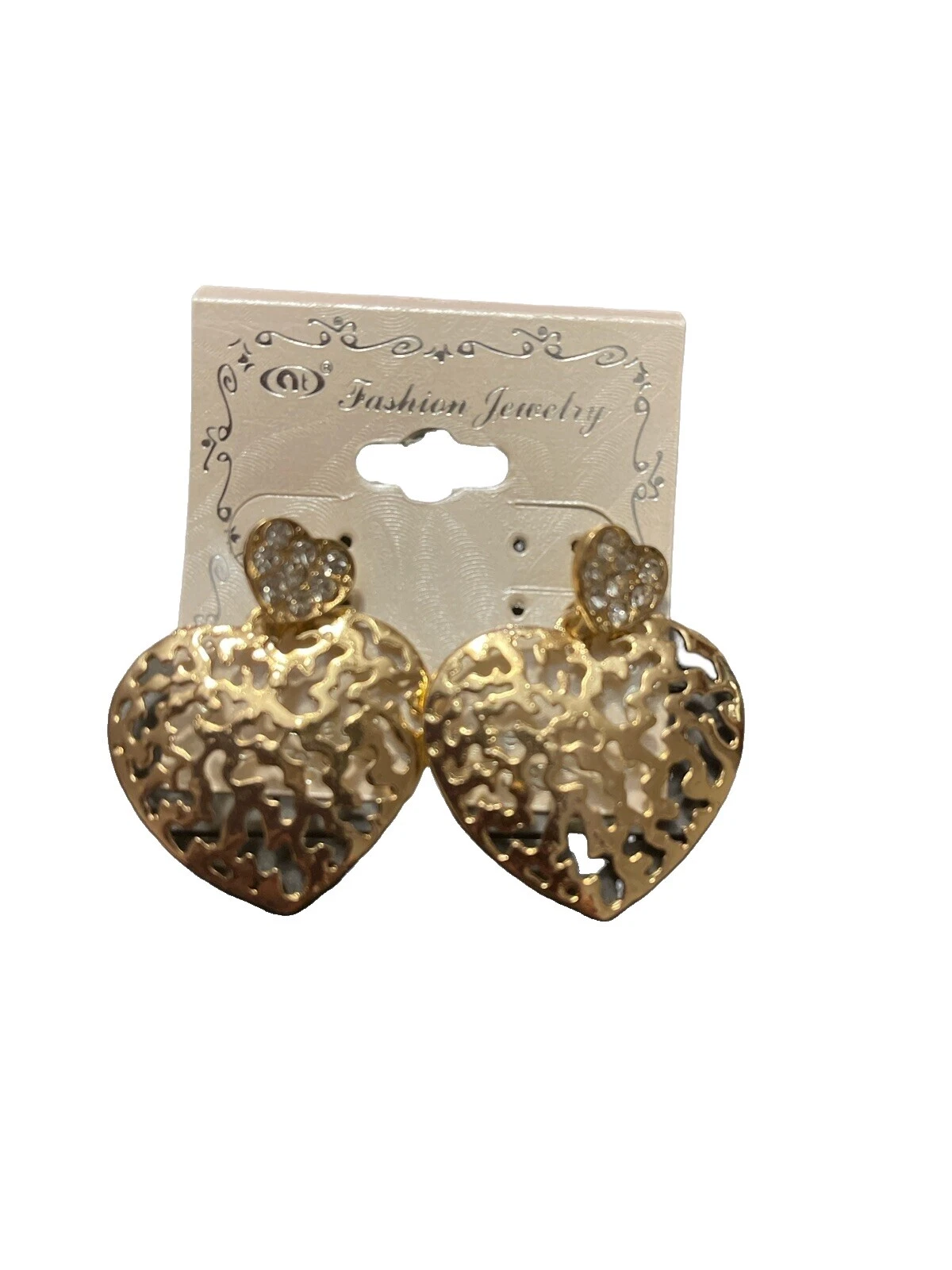 Yellow Gold Love Fashion Earrings