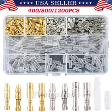 400/1200Pcs Male & Female Bullet Electrical Wire Connectors Crimp Terminals Kit