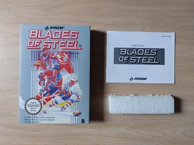 Caja, corcho y manual de reemplazo Blades of Steel de NES