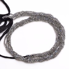 2 mm Natural Labradorite Faceted Round Rondelle Beads Jewelry 33 cm Strand EB-48