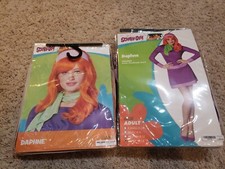 Spirit Halloween Scooby-Doo Daphne Halloween Costume 4pc Womans Sz L 12-14 w Wig