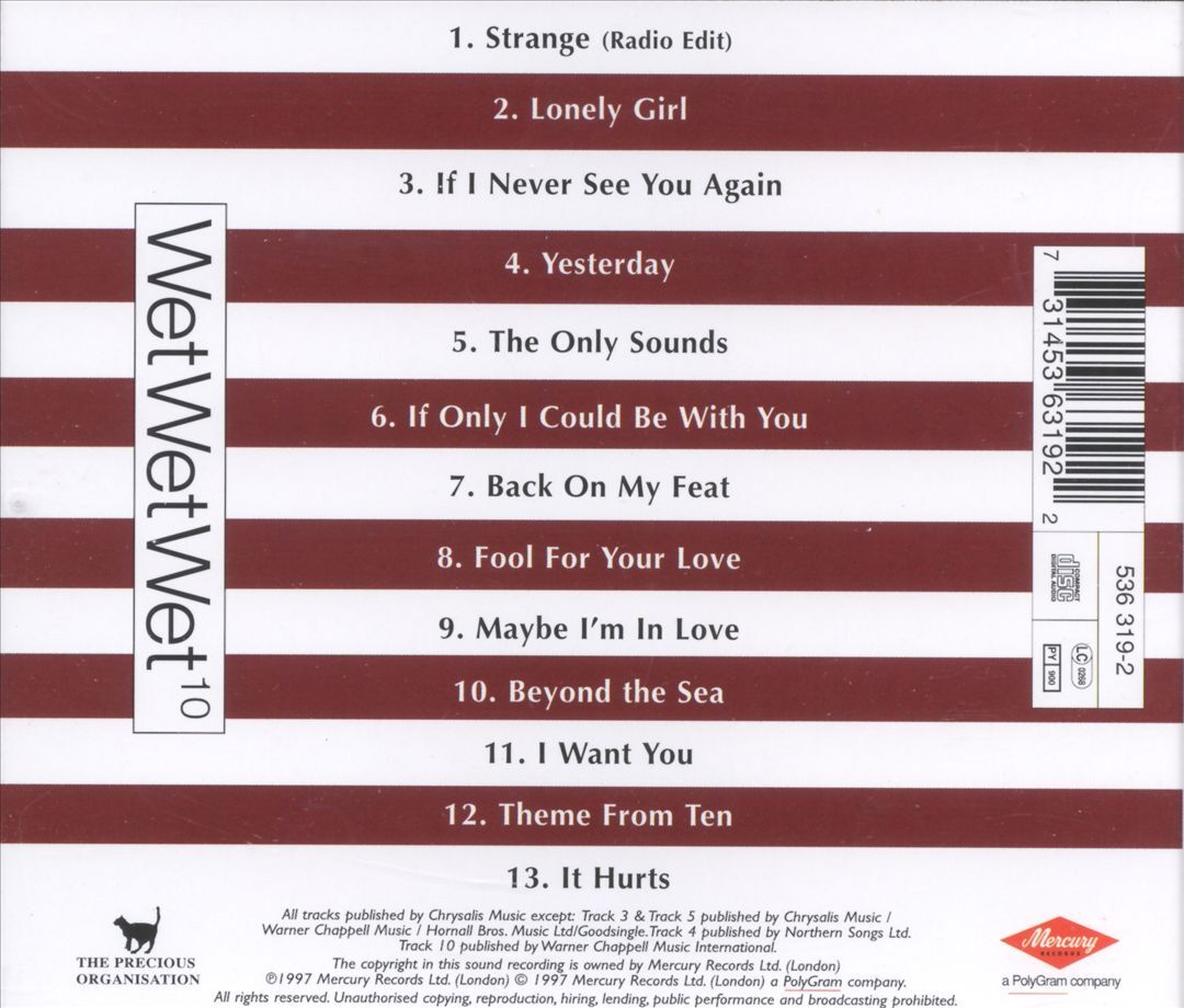 Wet Wet Wet 10 ボーナスCD付き WET WET WET 10 [BONUS TRACK] NEW CD 731453631922| eBay