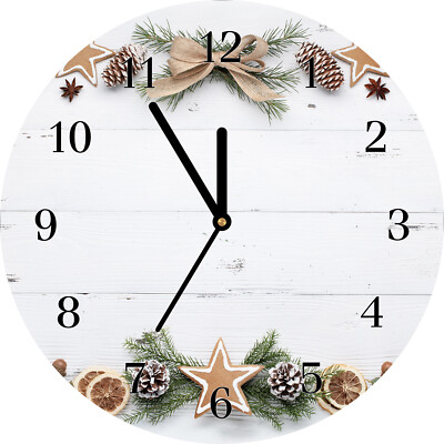 Tulup Glas Wanduhr fi30cm - Schwarz - Deko - Christmas Holiday Gingerbread