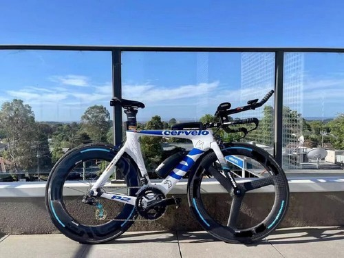 700C Carbon 3 Spoke Wheelset TT Road Track Bike Tubeless Tubular Rim 27mmx69mm - Picture 12 of 14