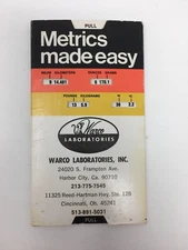 1973 Metrics Made Easy Calculator Slide Advertising Warco Lab Harbor City Calif