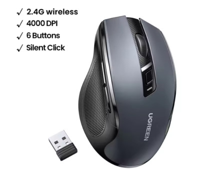 UGREEN Wireless Mouse Bluetooth5.0 Mouse Ergonomic 4000DPI 6