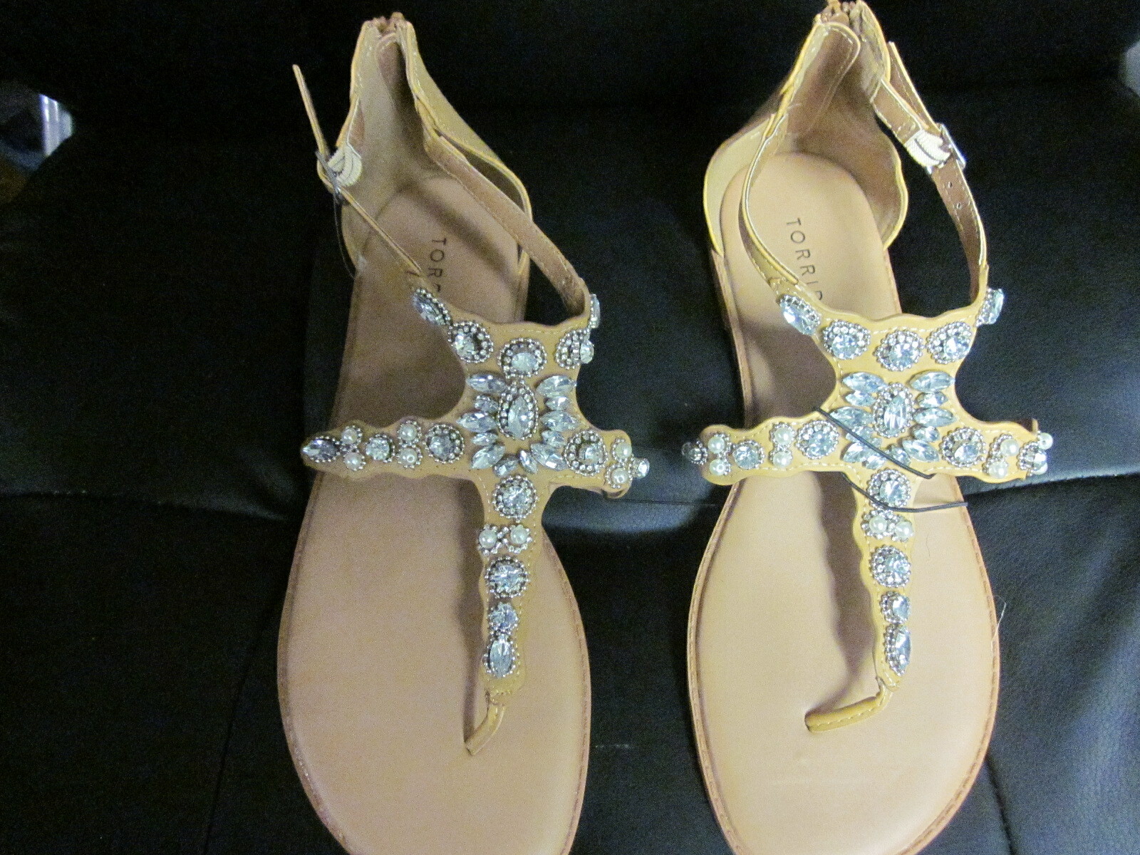 wide width rhinestone sandals