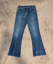 Vintage 1970s Orange Tab Levi's 646 Blue Flare/Bellbottom Jeans 32x32