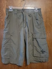 BOY SCOUTS Centennial Uniform Cargo Shorts GREEN Nylon BSA Scout Adult Size XS