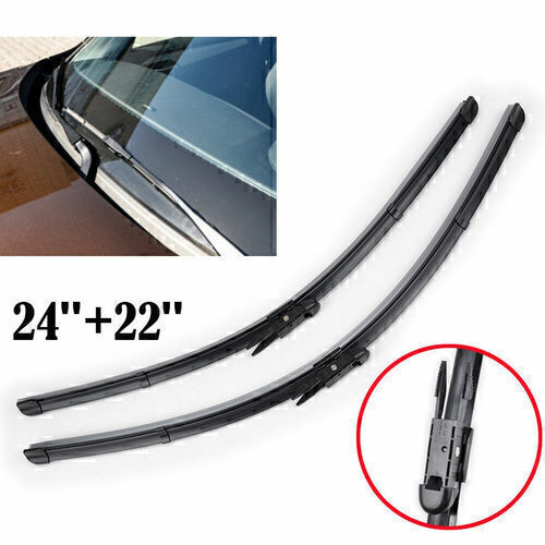 24"+22" Front Windshield Wiper Blade Bracketless Fit Volvo V70 S60 S80 XC70 XC90 - Picture 1 of 8