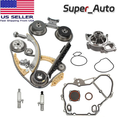 For GM Ecotec 2.0L 2.4L Timing Chain Kit VCT Selenoid Actuator Oil & Water Pump