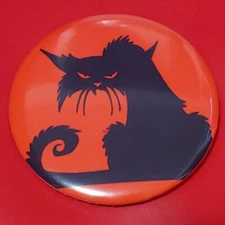 2 1/4 Inch Pissed Off Black Cat Round Pinback Button Pin