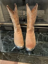 Ariat Leather Med Brown, Silver & Gold Toe Guards, 10.5 EE Slightly Used