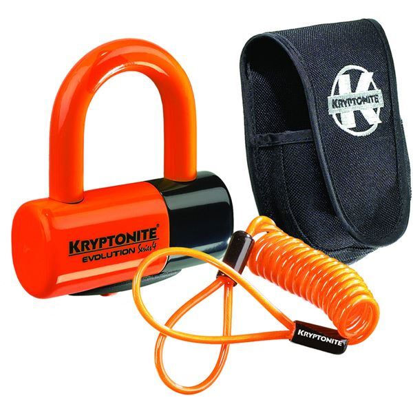 Kryptonite Evolution Series 4 disc lock Premium Pack pouch & reminder cable