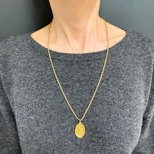 Vintage St. Christopher Necklace 14k Gold - Picture 2 of 6