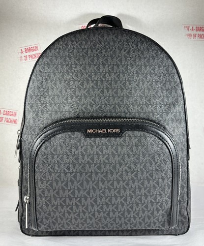 MICHAEL KORS JAYCEE LARGE ZIP POCKET MK SIGNATURE BLACK BACKPACK, SCHOOL BAG - Picture 3 of 10