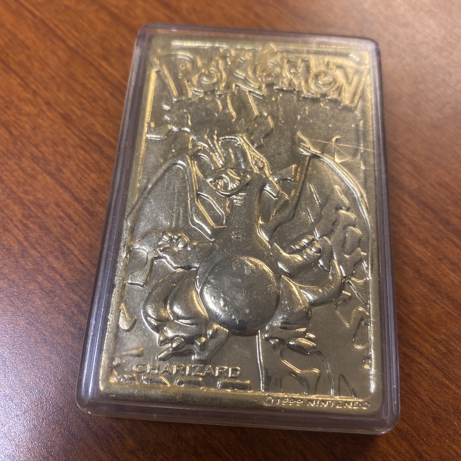 Vintage 1999 Burger King Nintendo Pokemon Gold Plated Trading Card Charizard - Picture 2 of 4