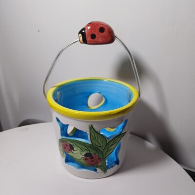 Ceramic Lady Bug Small Basket 