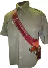 Western Leather Hunting Chest Cross Body Leather Holster For Different revolvers