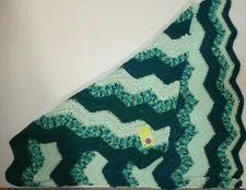 New Handmade crocheted striped Baby Crib Bassinet Receiving  Cradle Blanket