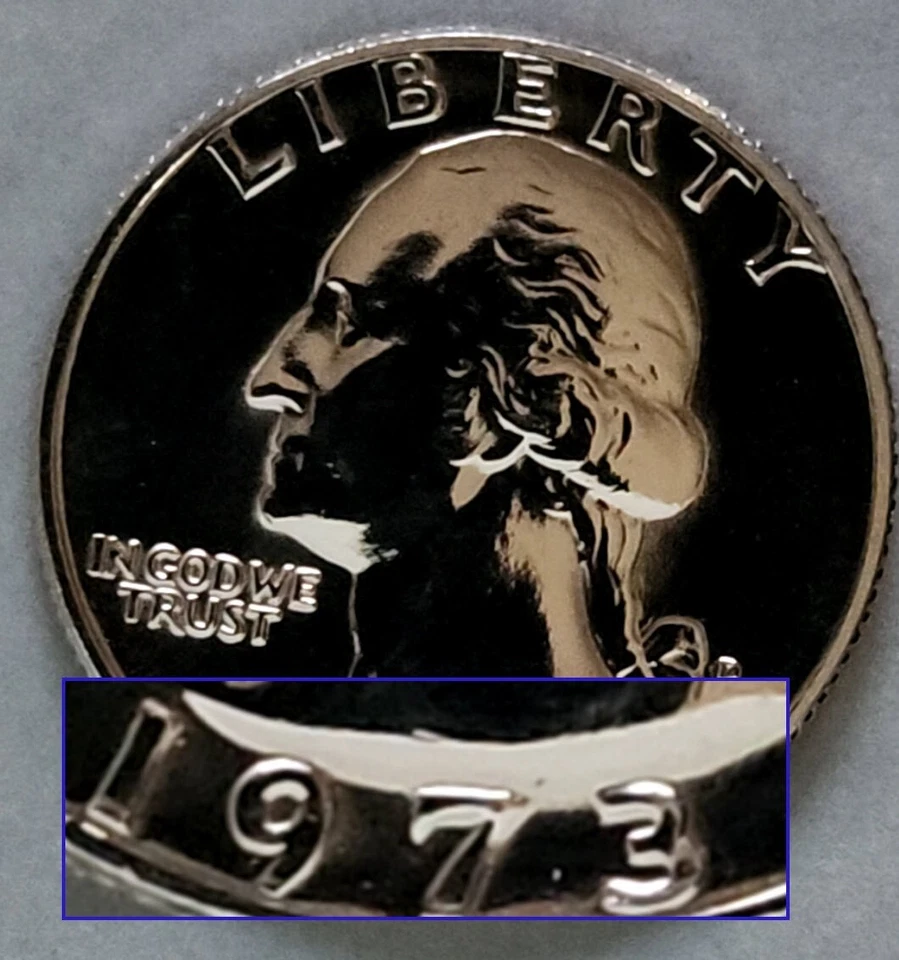 USA - ¼ Dollar - 1973 - D - Washington Quarter - Nickel Plated Copper - 25C - Image 3 of 4