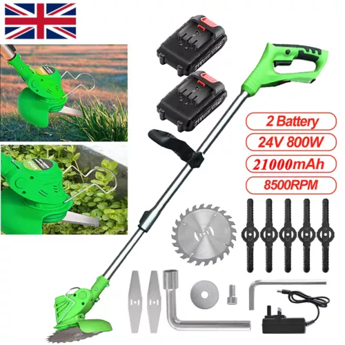 24V Cordless Strimmer Grass Trimmer Tree Cutter Garden Edger Electric 2Batteries - Picture 4 of 15