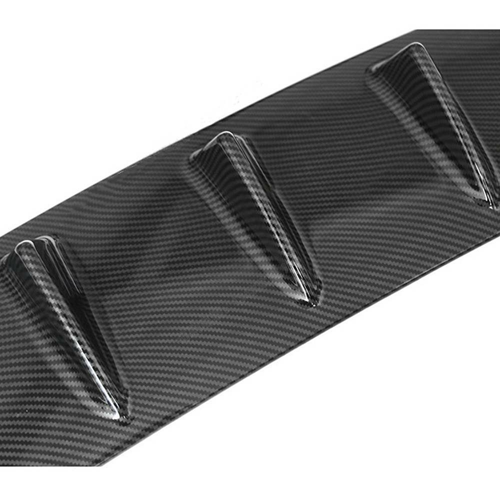 Universal Carbon Black Rear Bumper Lip Diffuser Shark Fin Car Back ...