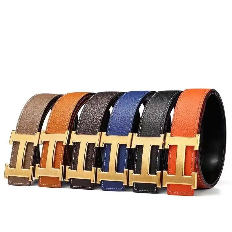 Mens Hshaped Belt Imitation Leather Belt Work Alloy Buckle Casual