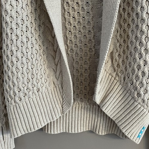 Ivivva Breathe Relax Love Wrap Open Front Sweater Cardigan Beige Girls Size 12 - Picture 6 of 18