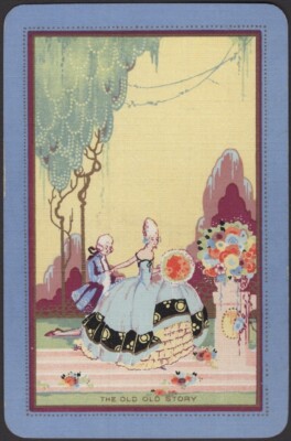 Spielkarten Einzelkarte Vintage mit Namen DIE ALTE ALTE GESCHICHTE Paar MÄDCHEN MANN Dame B
