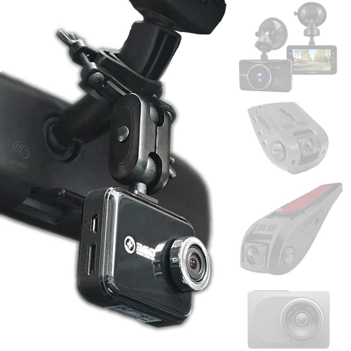 Dash Cam Mirror Mount Kit for Rexing V1 Falcon F170 Z-Edge Old Shark YI Kdlin-image