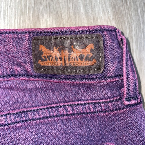 Levi's 535 Legging Women's size 13M Purple Stretch Denim Jeans Irregular - Picture 9 of 16