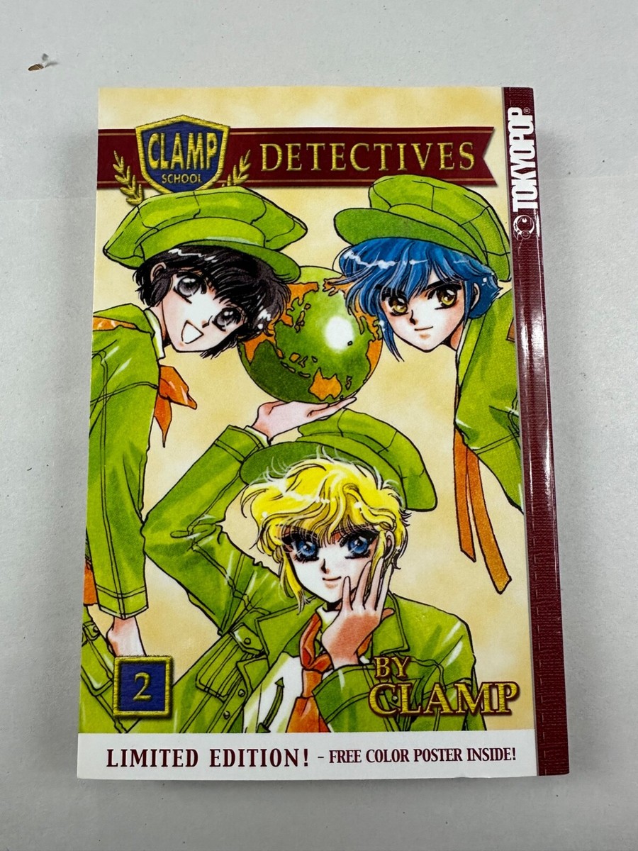 CLAMP SCHOOL DETECTIVES Vol 1-2 Manga Limited Editions w Posters
