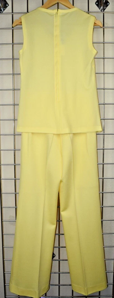 Conjunto Camisa Pantalón Vintage Tres Banderas Talla S/M Años 60 Amarillo Muerte Súper Suave Fluido Foto 3 de 4