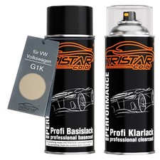 Autolack Spraydosen Set für VW Volkswagen G1K Kansas Beige Basislack Klarlack