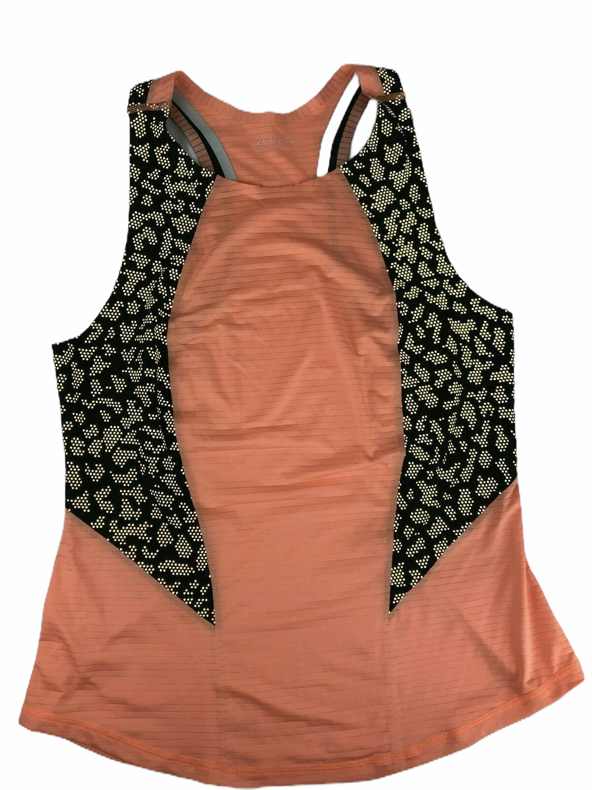 ZELLA Tank Top Running Singlet Light Orange Black Reflective Gray Dots  Women's M | eBay