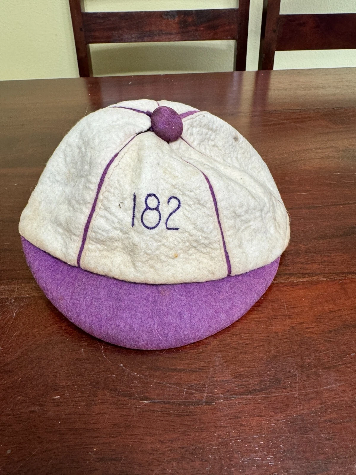VINTAGE WOOL / FELT CHILDS BASEBALL LITTLE LEAGUE HAT #182