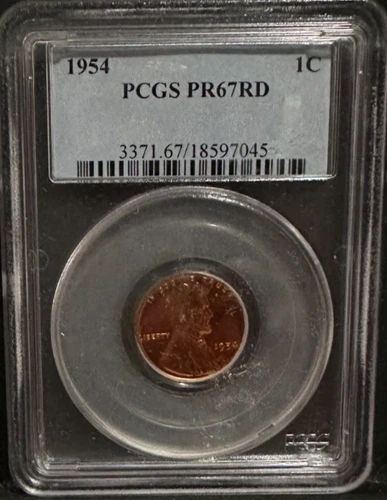 1954 PROOF LINCOLN WHEAT CENT PCGS PR67RD
